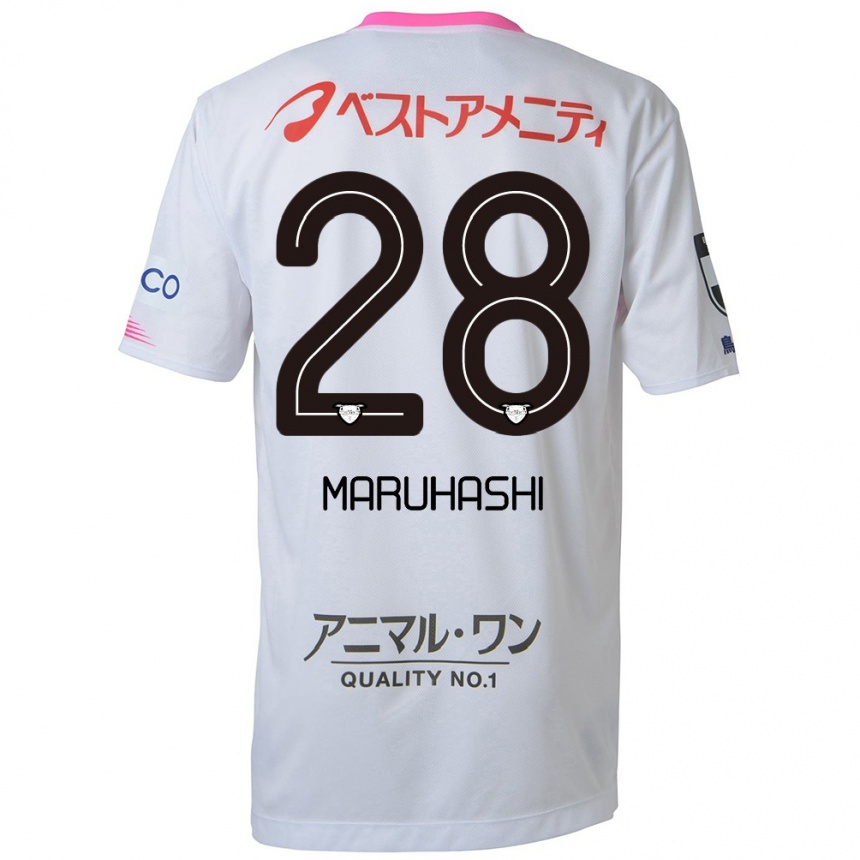 Hombre Fútbol Camiseta Yusuke Maruhashi #28 Blanco Azul Rosa 2ª Equipación 2024/25 Perú