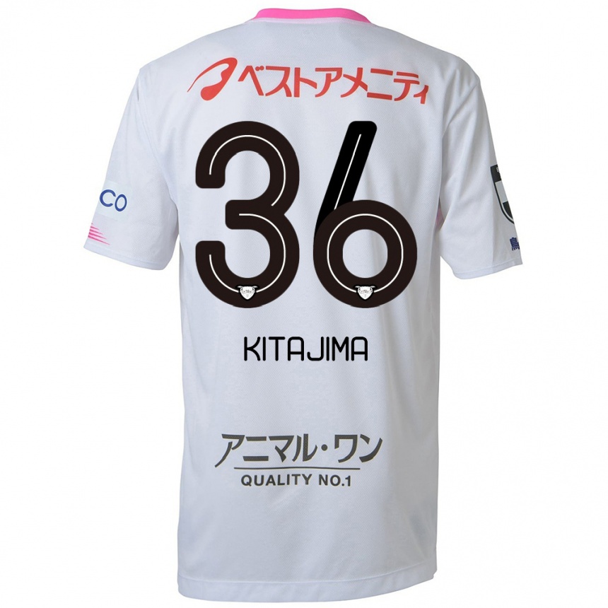 Hombre Fútbol Camiseta Fumiya Kitajima #36 Blanco Azul Rosa 2ª Equipación 2024/25 Perú