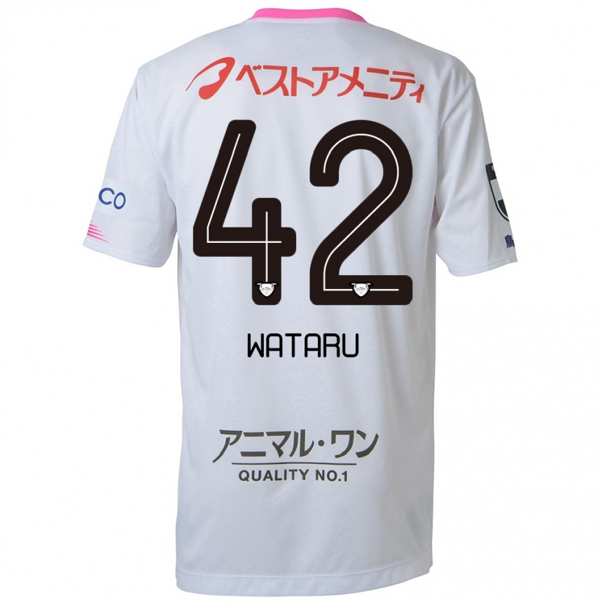 Hombre Fútbol Camiseta Wataru Harada #42 Blanco Azul Rosa 2ª Equipación 2024/25 Perú