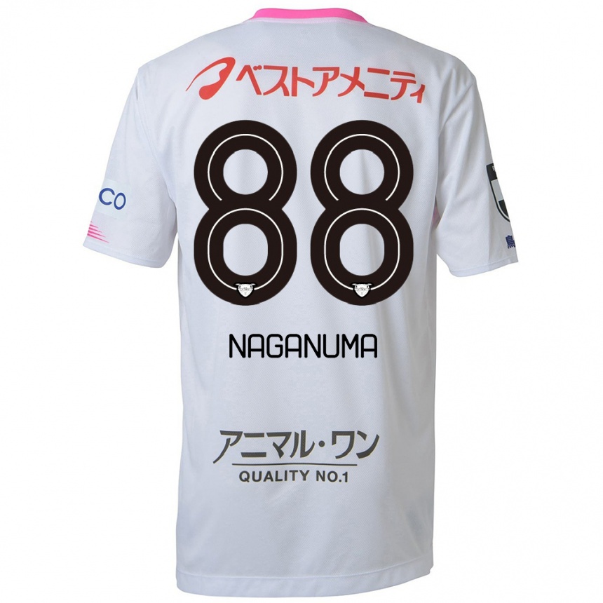 Hombre Fútbol Camiseta Yoichi Naganuma #88 Blanco Azul Rosa 2ª Equipación 2024/25 Perú