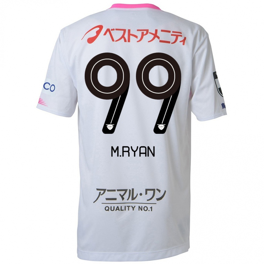 Hombre Fútbol Camiseta Marcelo Ryan #99 Blanco Azul Rosa 2ª Equipación 2024/25 Perú