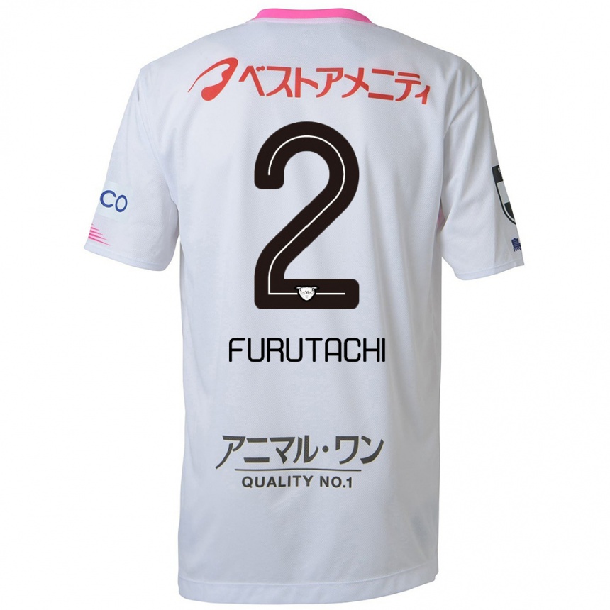 Hombre Fútbol Camiseta Shuya Furutachi #2 Blanco Azul Rosa 2ª Equipación 2024/25 Perú