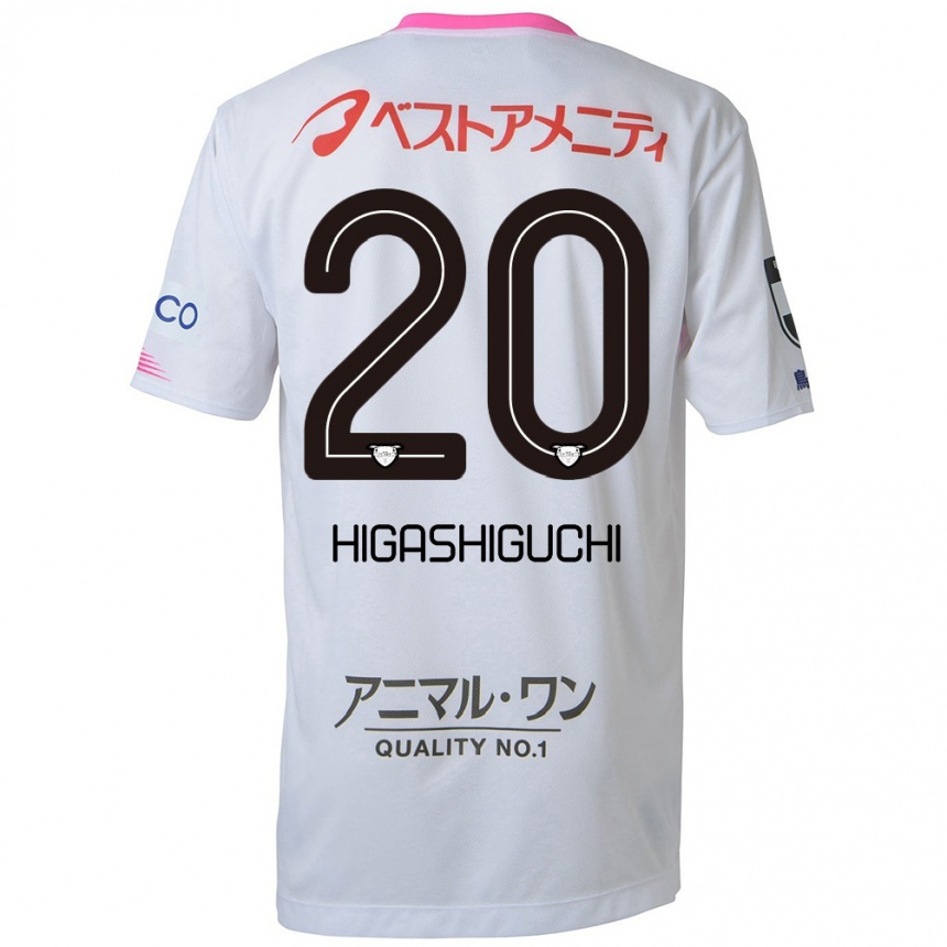 Hombre Fútbol Camiseta Aitaro Higashiguchi #20 Blanco Azul Rosa 2ª Equipación 2024/25 Perú