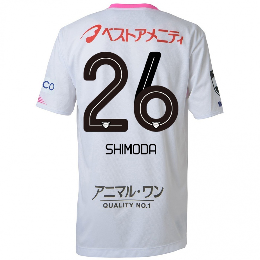 Hombre Fútbol Camiseta Yuta Shimoda #26 Blanco Azul Rosa 2ª Equipación 2024/25 Perú