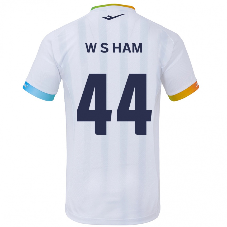 Hombre Fútbol Camiseta Sun-Woo Ham #44 Blanco Azul 2ª Equipación 2024/25 Perú