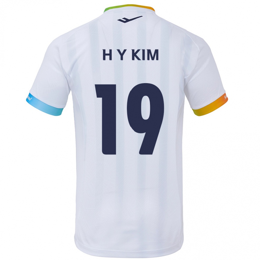 Hombre Fútbol Camiseta Yong-Hyuk Kim #19 Blanco Azul 2ª Equipación 2024/25 Perú