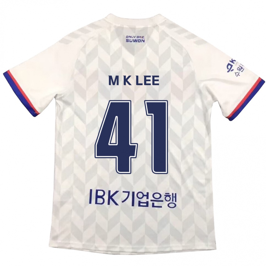 Hombre Fútbol Camiseta Kyung-Min Lee #41 Blanco Azul 2ª Equipación 2024/25 Perú