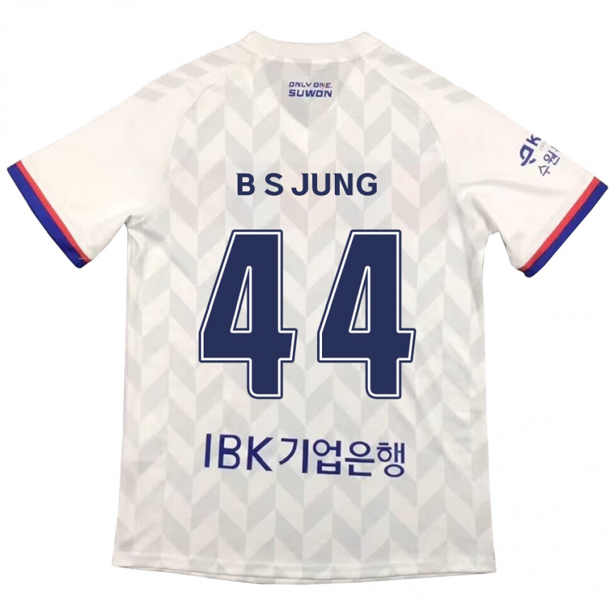 Hombre Fútbol Camiseta Seung-Bae Jung #44 Blanco Azul 2ª Equipación 2024/25 Perú