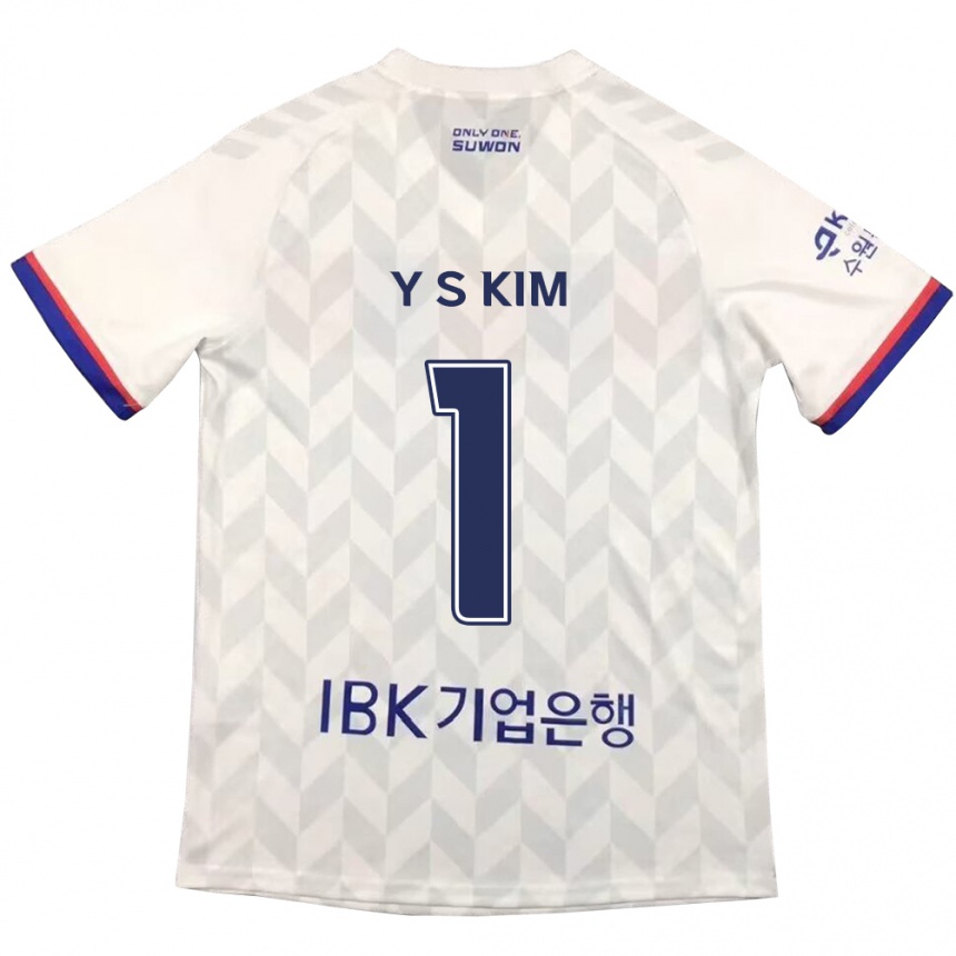 Hombre Fútbol Camiseta Seong-Yoon Kim #1 Blanco Azul 2ª Equipación 2024/25 Perú