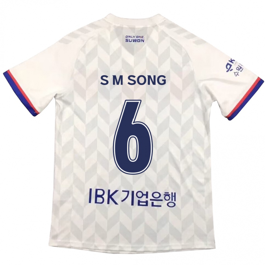 Hombre Fútbol Camiseta Min-Seob Song #6 Blanco Azul 2ª Equipación 2024/25 Perú