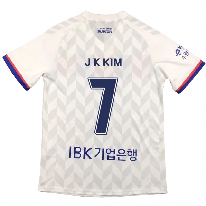 Hombre Fútbol Camiseta Ki-Jun Kim #7 Blanco Azul 2ª Equipación 2024/25 Perú