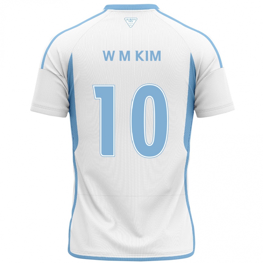 Hombre Fútbol Camiseta Min-Woo Kim #10 Blanco Azul 2ª Equipación 2024/25 Perú