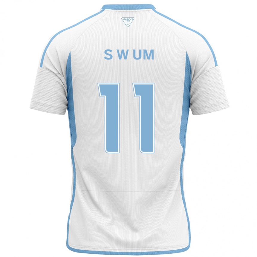 Hombre Fútbol Camiseta Won-Sang Um #11 Blanco Azul 2ª Equipación 2024/25 Perú