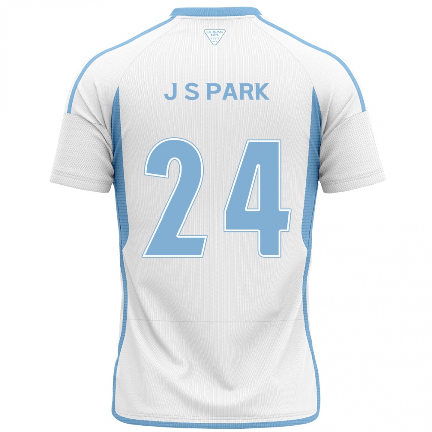 Hombre Fútbol Camiseta Sang-Jun Park #24 Blanco Azul 2ª Equipación 2024/25 Perú