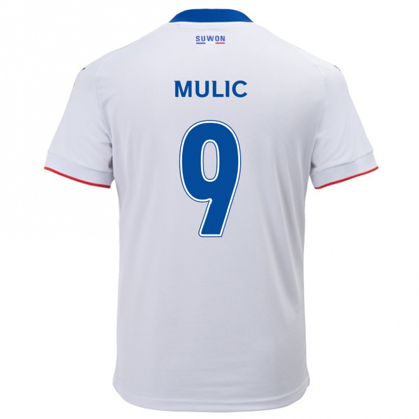 Hombre Fútbol Camiseta Fejsal Mulic #9 Blanco Azul 2ª Equipación 2024/25 Perú