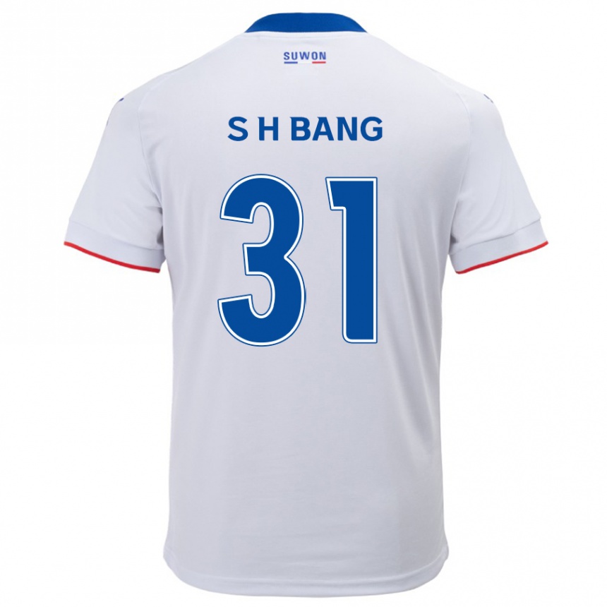 Hombre Fútbol Camiseta Hee-Sang Bang #31 Blanco Azul 2ª Equipación 2024/25 Perú