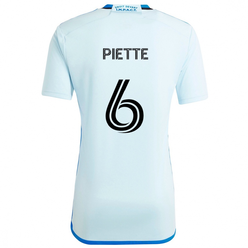 Hombre Fútbol Camiseta Samuel Piette #6 Azul Hielo 2ª Equipación 2024/25 Perú