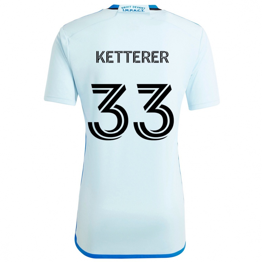 Hombre Fútbol Camiseta Logan Ketterer #33 Azul Hielo 2ª Equipación 2024/25 Perú