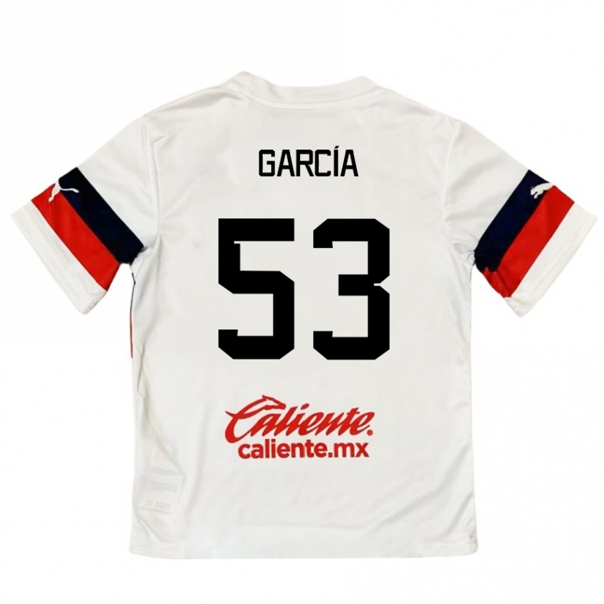 Hombre Fútbol Camiseta Uziel García #53 Blanco Rojo 2ª Equipación 2024/25 Perú