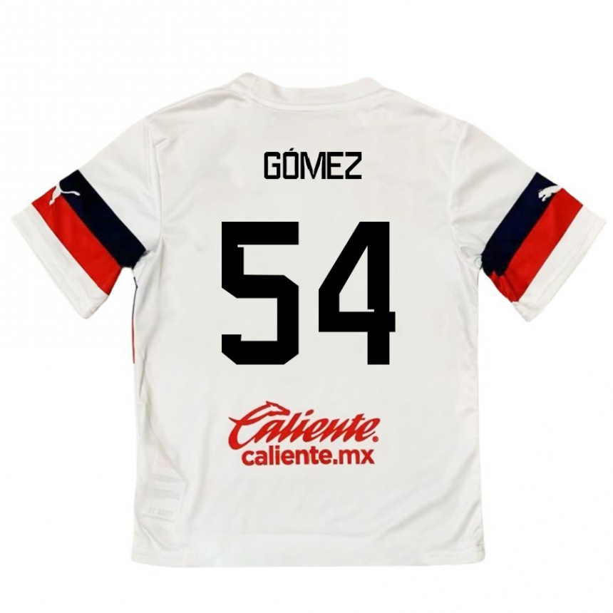 Hombre Fútbol Camiseta Miguel Gómez #54 Blanco Rojo 2ª Equipación 2024/25 Perú