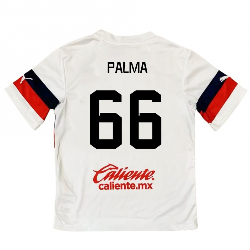 Hombre Fútbol Camiseta Arturo Palma #66 Blanco Rojo 2ª Equipación 2024/25 Perú