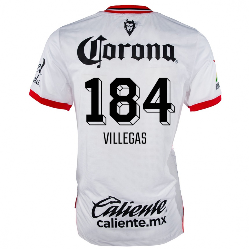 Hombre Fútbol Camiseta Abraham Villegas #184 Blanco Rojo 2ª Equipación 2024/25 Perú