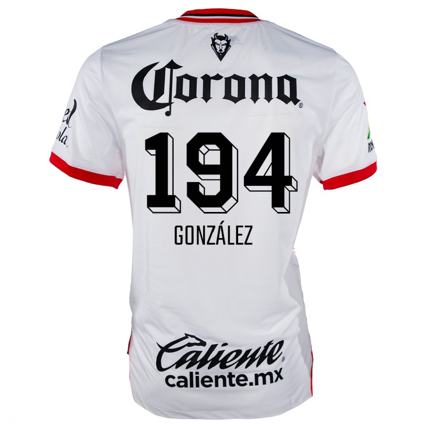 Hombre Fútbol Camiseta Cristopher González #194 Blanco Rojo 2ª Equipación 2024/25 Perú