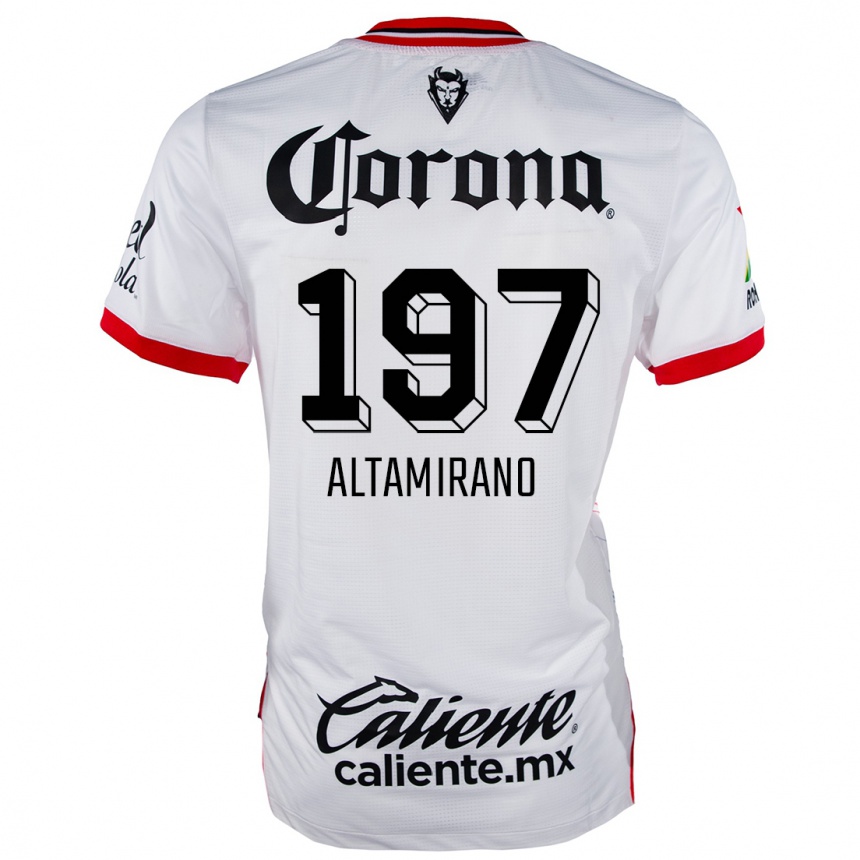 Hombre Fútbol Camiseta Óscar Altamirano #197 Blanco Rojo 2ª Equipación 2024/25 Perú