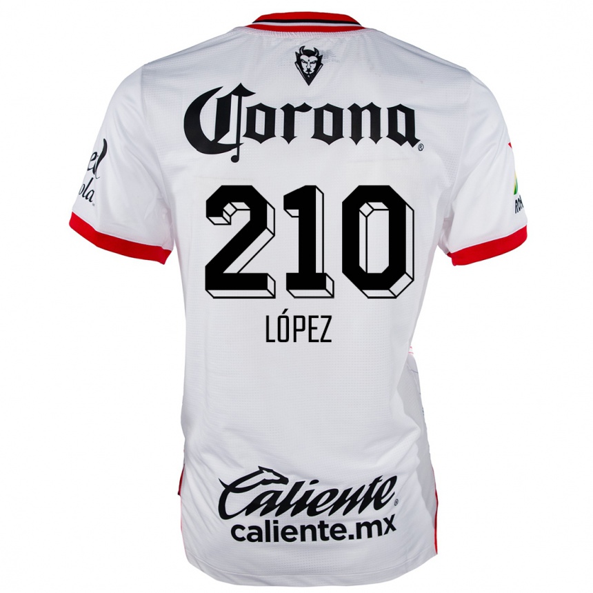 Hombre Fútbol Camiseta Juan López #210 Blanco Rojo 2ª Equipación 2024/25 Perú