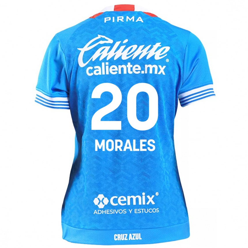 Mujer Fútbol Camiseta Ivan Morales #20 Cielo Azul 1ª Equipación 2024/25 Perú