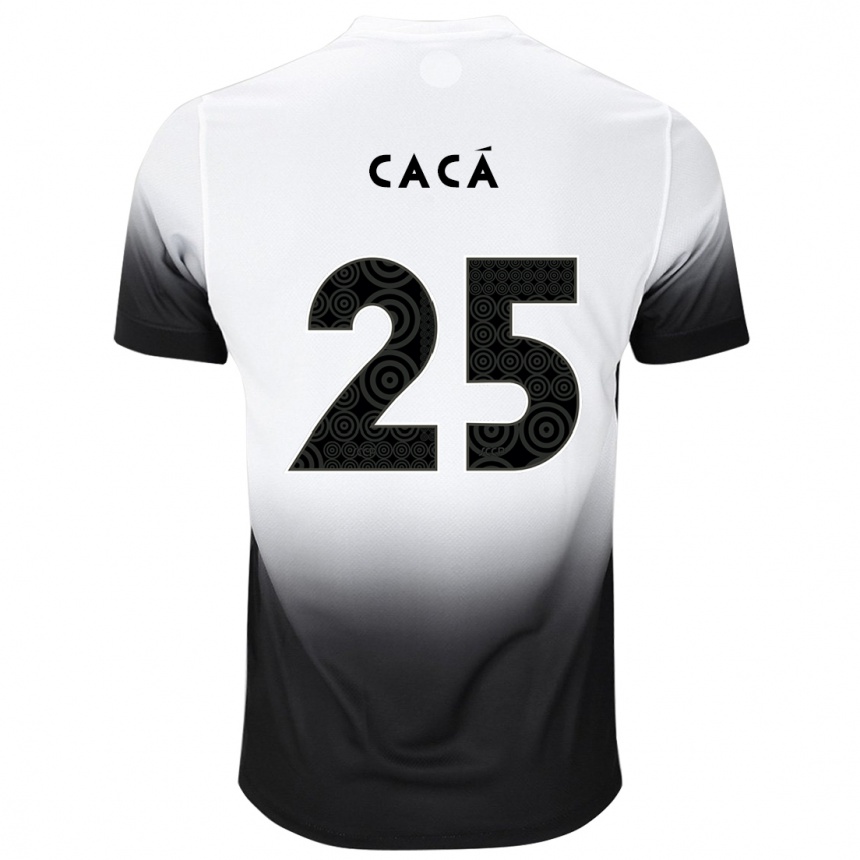 Mujer Fútbol Camiseta Cacá #25 Blanco Negro 1ª Equipación 2024/25 Perú