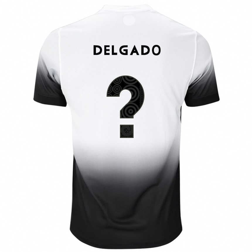 Mujer Fútbol Camiseta Franco Delgado #0 Blanco Negro 1ª Equipación 2024/25 Perú