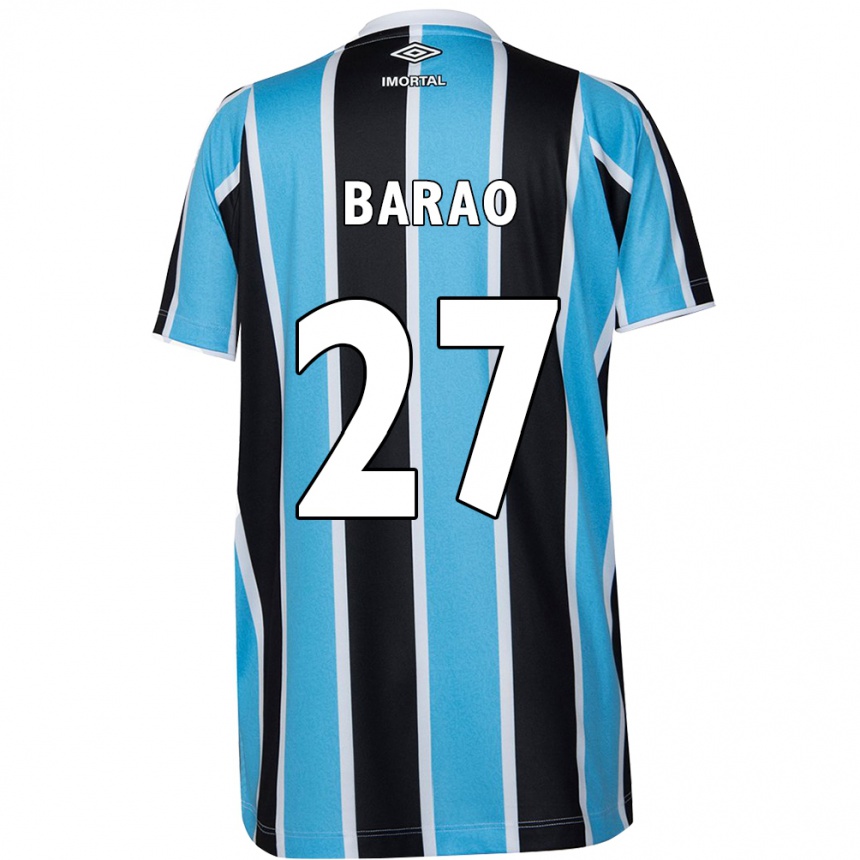 Mujer Fútbol Camiseta Dani Barão #27 Azul Negro Blanco 1ª Equipación 2024/25 Perú