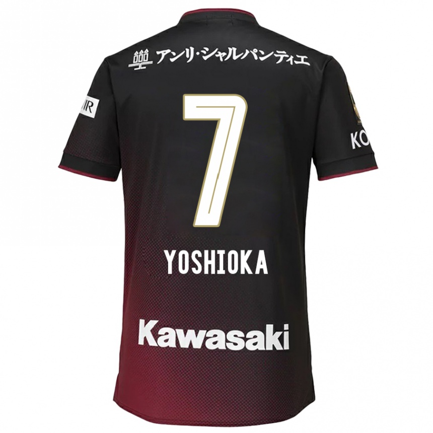 Mujer Fútbol Camiseta Ran Yoshioka #7 Negro Rojo 1ª Equipación 2024/25 Perú