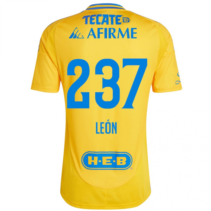 Mujer Fútbol Camiseta Gabriel León #237 Oro Amarillo 1ª Equipación 2024/25 Perú