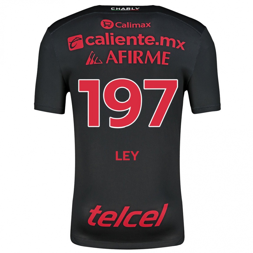 Mujer Fútbol Camiseta Emanuel Ley #197 Negro Rojo 1ª Equipación 2024/25 Perú