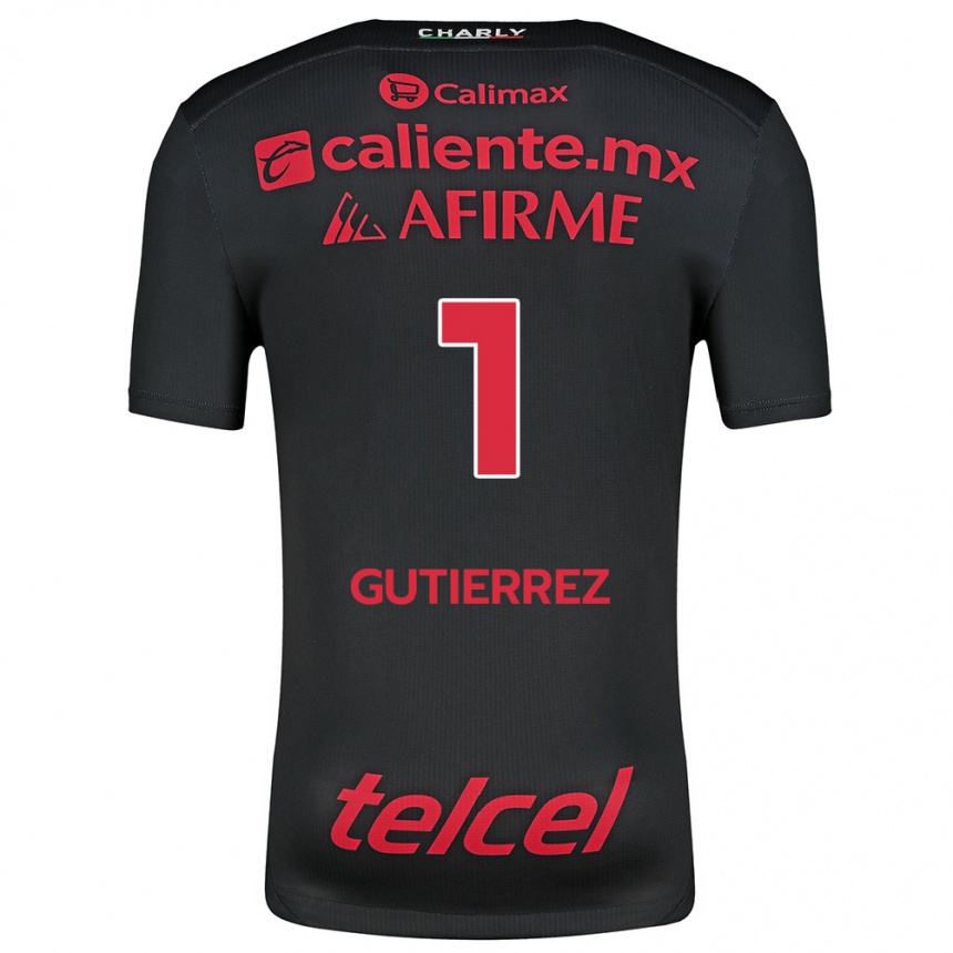 Mujer Fútbol Camiseta Alejandra Gutiérrez #1 Negro Rojo 1ª Equipación 2024/25 Perú