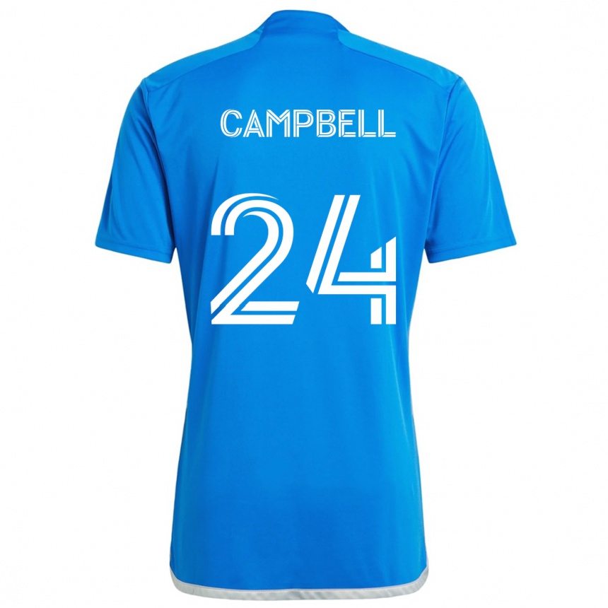 Mujer Fútbol Camiseta George Campbell #24 Azul Blanco 1ª Equipación 2024/25 Perú