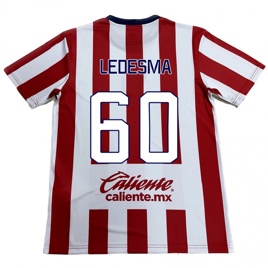 Mujer Fútbol Camiseta Luis Ledesma #60 Rojo Blanco 1ª Equipación 2024/25 Perú