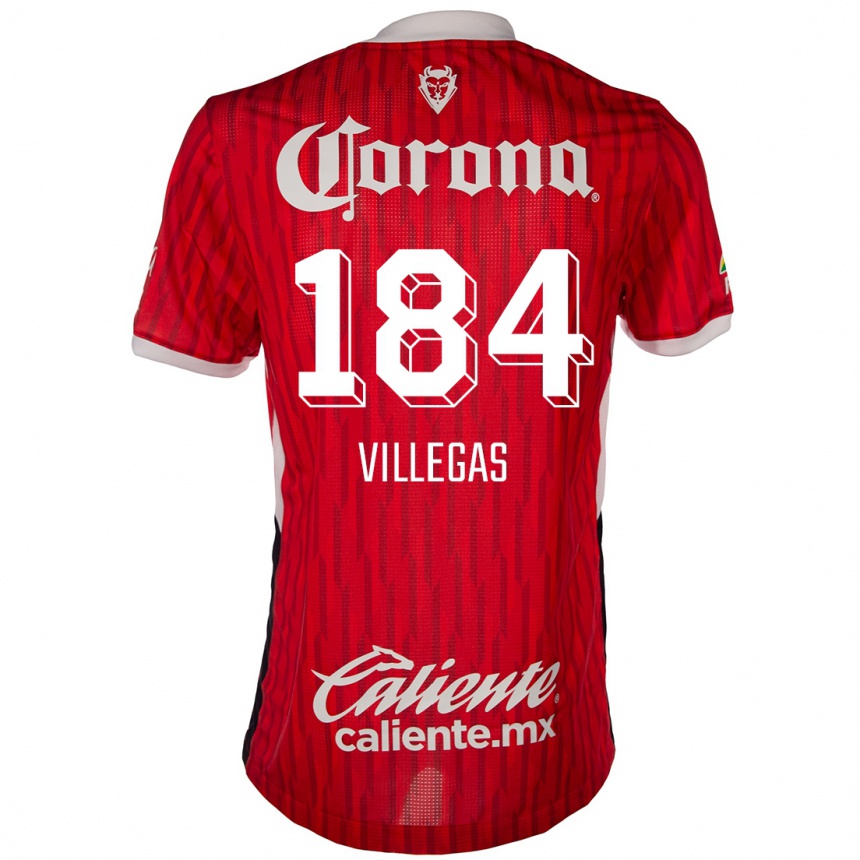 Mujer Fútbol Camiseta Abraham Villegas #184 Rojo Blanco 1ª Equipación 2024/25 Perú