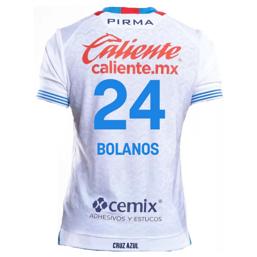 Mujer Fútbol Camiseta Jatziry Bolanos #24 Blanco Azul 2ª Equipación 2024/25 Perú