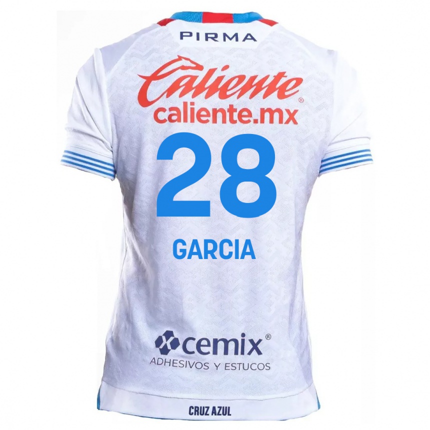 Mujer Fútbol Camiseta Ana Garcia #28 Blanco Azul 2ª Equipación 2024/25 Perú