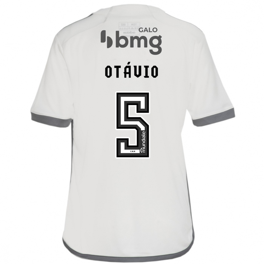 Mujer Fútbol Camiseta Otávio #5 Blanquecino 2ª Equipación 2024/25 Perú