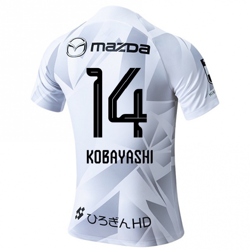 Mujer Fútbol Camiseta Shimon Kobayashi #14 Blanco Gris Negro 2ª Equipación 2024/25 Perú