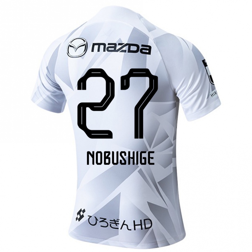 Mujer Fútbol Camiseta Ryojiro Nobushige #27 Blanco Gris Negro 2ª Equipación 2024/25 Perú