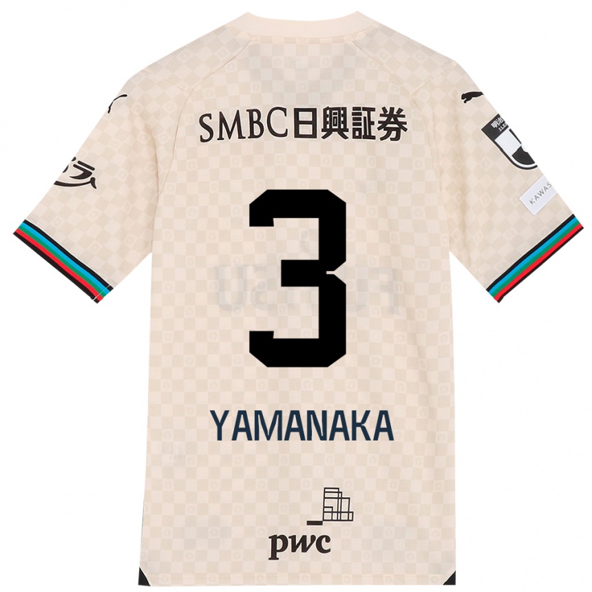 Mujer Fútbol Camiseta Daiki Yamanaka #3 Blanco Gris 2ª Equipación 2024/25 Perú