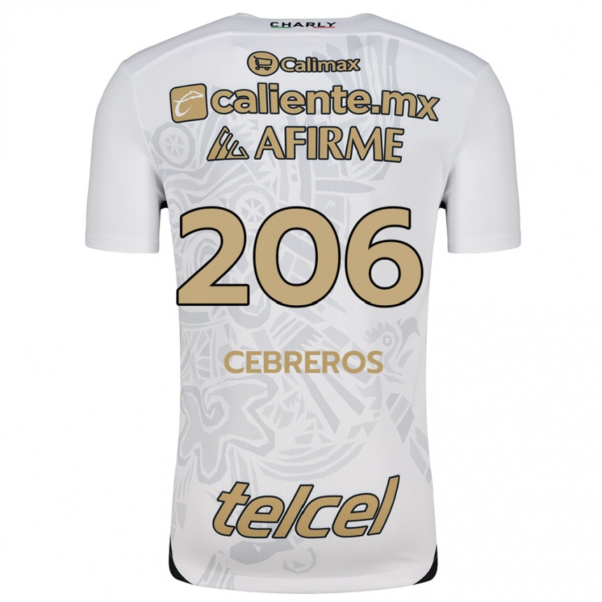 Mujer Fútbol Camiseta Luis Cebreros #206 Blanco Negro 2ª Equipación 2024/25 Perú