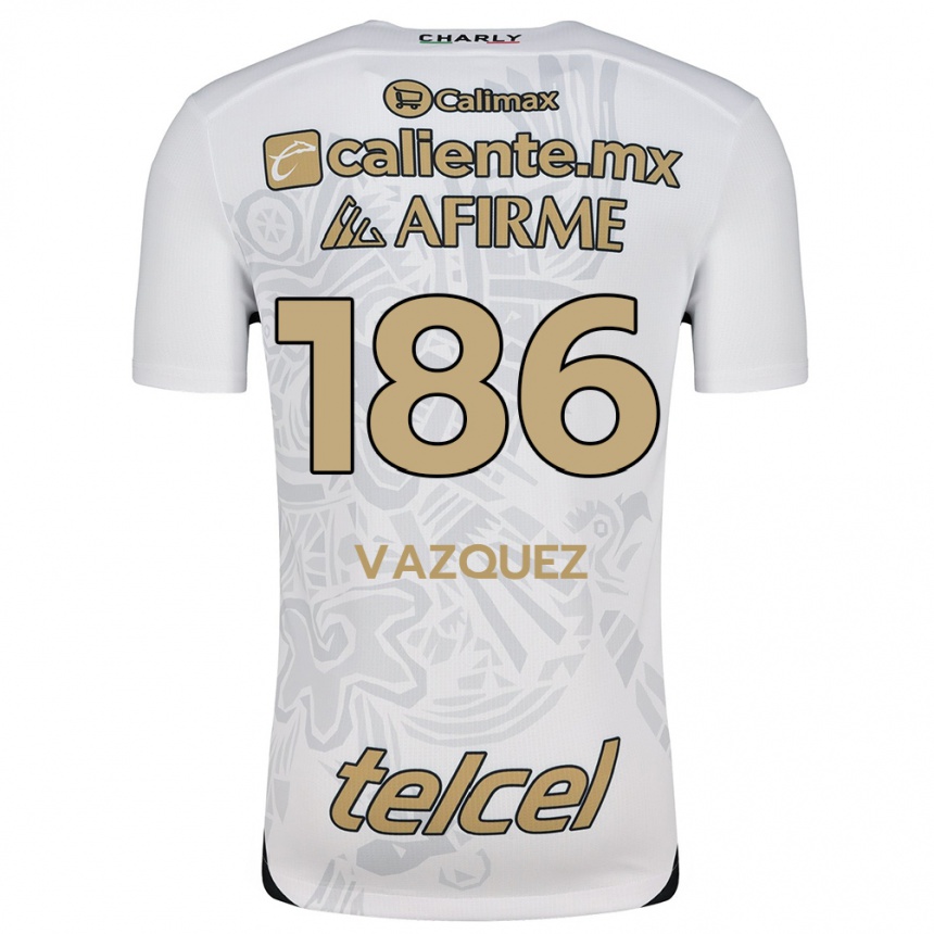 Mujer Fútbol Camiseta Octavio Vázquez #186 Blanco Negro 2ª Equipación 2024/25 Perú