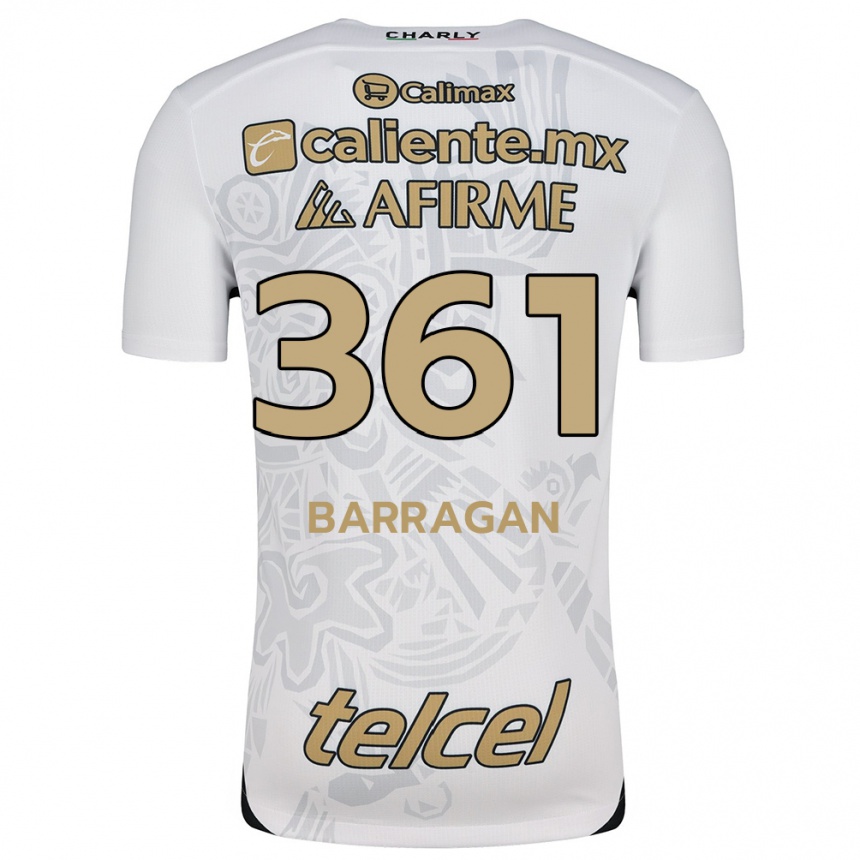 Mujer Fútbol Camiseta Jesús Barragán #361 Blanco Negro 2ª Equipación 2024/25 Perú