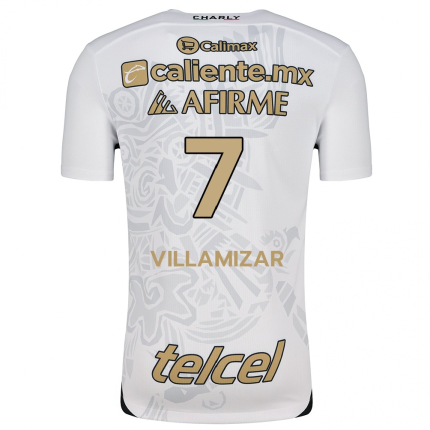 Mujer Fútbol Camiseta Paola Villamizar #7 Blanco Negro 2ª Equipación 2024/25 Perú